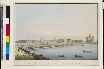 Widok na Most św. Izaaka, Admiralicję i Pałac Zimowy, Sankt Petersburg autorstwa Christian Gottlob Hammer