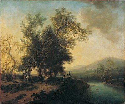 Landschaft mit Staffage autorstwa Christian Hilfgott Brand