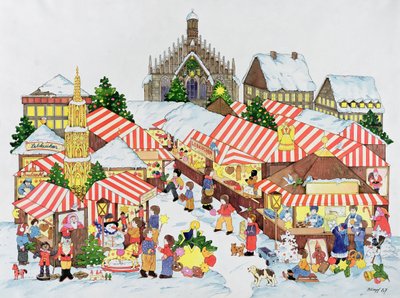 Christkindlmarket, Norymberga, 1987 (wc na papierze) autorstwa Christian Kaempf