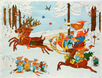 Niedźwiedź bożonarodzeniowy, 2011 (akwarela na papierze) autorstwa Christian Kaempf