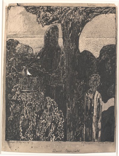 Odwiedza swoją ciotkę, pannę Betsey Trotwood w Dover. autorstwa Christian Kongstad Petersen