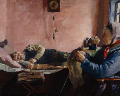 Wnętrze domu rybaka w Skagen autorstwa Christian Krohg