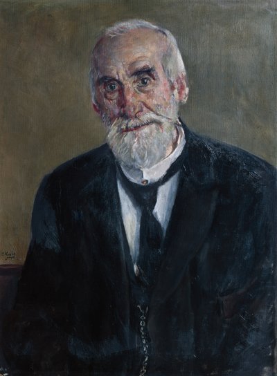 Mikael A Lund (sklepikarz w Sarpsborg 1831-1914) autorstwa Christian Krohg