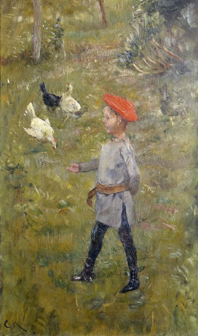 Per z kurami, Hvitsten autorstwa Christian Krohg