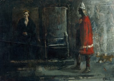 Królowa Gunnhild otrzymuje wiadomość o śmierci Erika Erikssønena autorstwa Christian Krohg