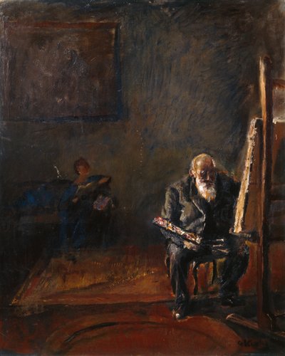 Autoportret przy sztalugach autorstwa Christian Krohg