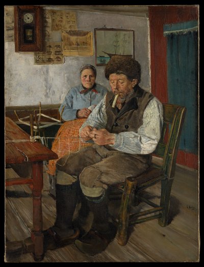 The Net Mender (Naprawa sieci) autorstwa Christian Krohg