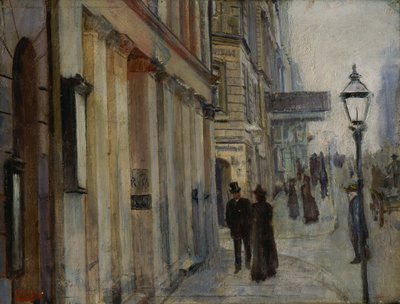 Róg ulic Karl Johan i Dronningen autorstwa Christian Krohg