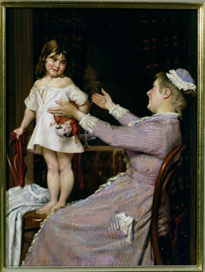 Mała dziewczynka z lalką i jej pielęgniarką, 1896 autorstwa Christian Pram Henningsen