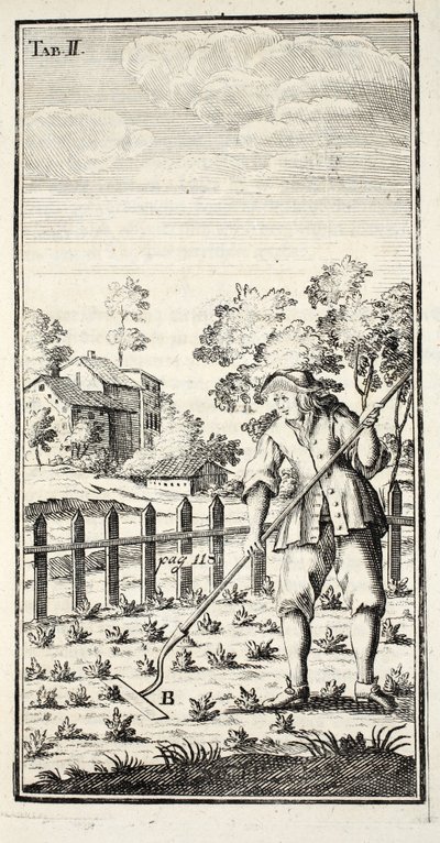 Ogrodnik Motyka, wyd. Erfurt w Turyngii, 1753-55 autorstwa Christian Reicharts