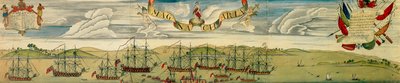 Widok perspektywiczny blokady portu w Bostonie, ok. 1768 (wc na papierze) autorstwa Christian Remick