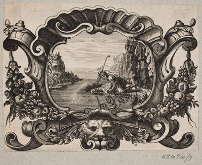 Emblemat z pasterzem odbitym w jeziorze autorstwa Christian Rothgiesser