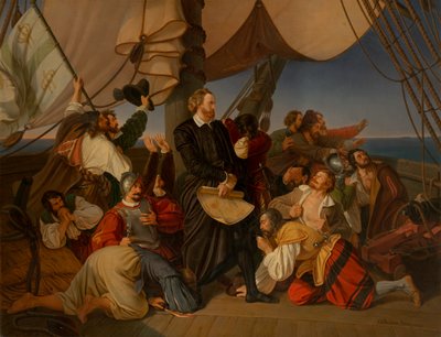 Kolumb odkrywa wybrzeża Ameryki, 1846 autorstwa Christian Ruben