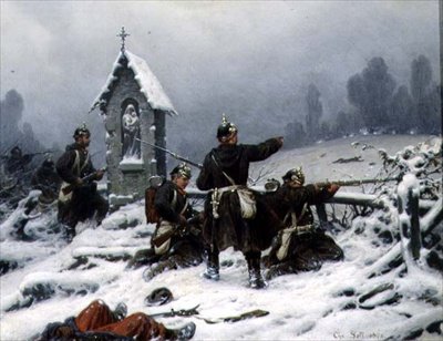 Zimowa potyczka przy sanktuarium, 1846 autorstwa Christian Sell