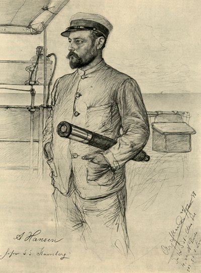 Hansen, pierwszy oficer na „Knivsbergu”, Morze Południowochińskie, 1898. autorstwa Christian Wilhelm Allers