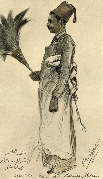 Abdul Halim, kelner na parowcu „Hatasoo”, Egipt, 1898. autorstwa Christian Wilhelm Allers