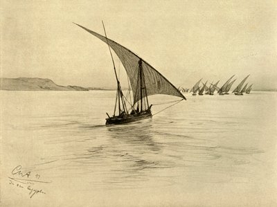 Feluki na Nilu, Kair, Egipt, 1898. autorstwa Christian Wilhelm Allers
