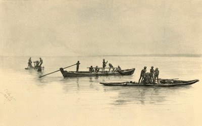 Łodzie rybackie, Cejlon, 1898 r. autorstwa Christian Wilhelm Allers