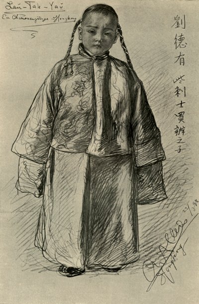 Lan-Tak-Yau - Chiński chłopiec, Hong Kong, 1898. autorstwa Christian Wilhelm Allers