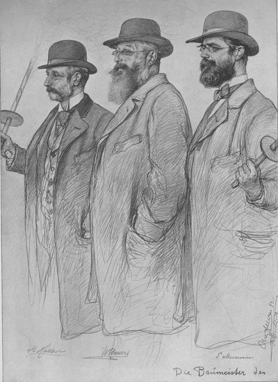 Martin Haller, Wilhelm Hauers, Wilhelm Emil Meerwein autorstwa Christian Wilhelm Allers