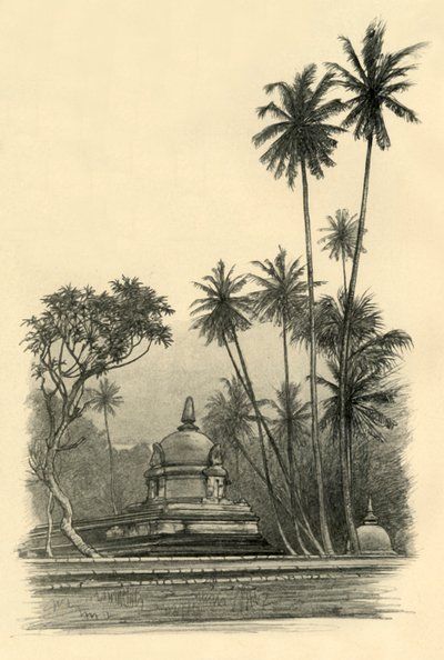 Kapliczka Natha Dewale, Kandy, Cejlon, 1898. autorstwa Christian Wilhelm Allers