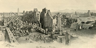 Zrujnowane świątynie w Karnaku, Egipt, 1898 r. autorstwa Christian Wilhelm Allers