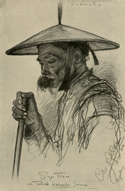Singo Trono - człowiek do żucia tytoniu, Magelang, Java, 1898. autorstwa Christian Wilhelm Allers