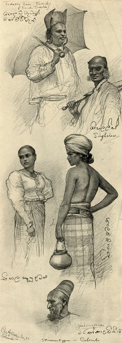 Studia ludzi, Kolombo, Cejlon, 1898. autorstwa Christian Wilhelm Allers
