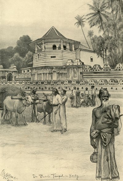 Świątynia Zęba, Kandy, Cejlon, 1898. autorstwa Christian Wilhelm Allers