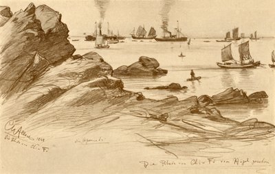 Drogi w Chefoo widziane ze wzgórz, Chiny, 1898 r. autorstwa Christian Wilhelm Allers