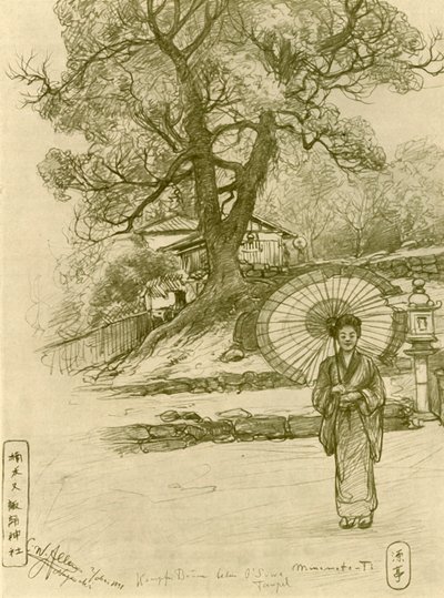 Kobieta z parasolką, Nagasaki, Japonia, 1898. autorstwa Christian Wilhelm Allers