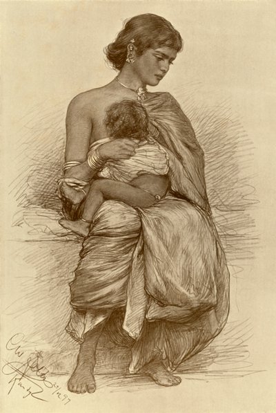 Młoda matka, Kandy, Cejlon, 1898. autorstwa Christian Wilhelm Allers