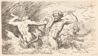 Walka z Trytonami autorstwa Christian Wilhelm Ernst Dietrich