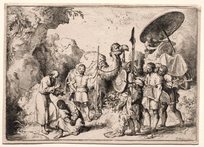 Diakon Filip chrzci eunucha. autorstwa Christian Wilhelm Ernst Dietrich