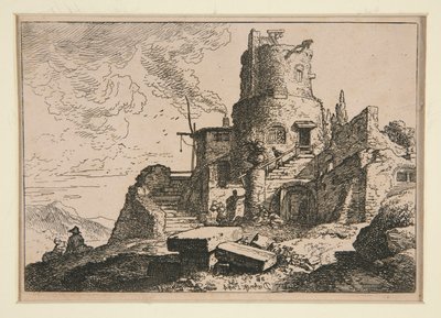 Krajobraz z wieżą autorstwa Christian Wilhelm Ernst Dietrich
