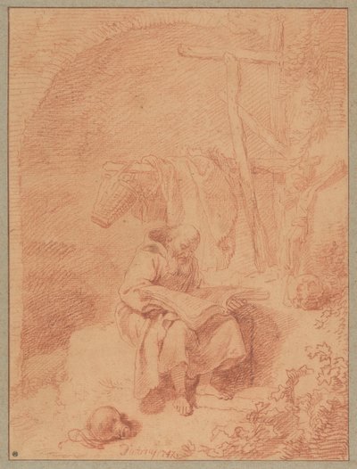 Der heilige Franziskus beim Lesen autorstwa Christian Wilhelm Ernst Dietrich