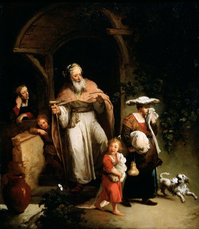 Wypędzenie Hagar”, XVIII wiek. autorstwa Christian Wilhelm Ernst Dietrich