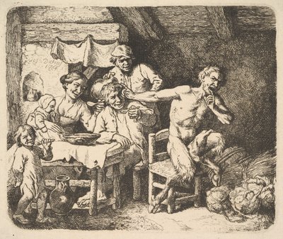 Satyr i Chłop, 1764. autorstwa Christian Wilhelm Ernst Dietrich