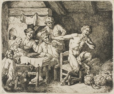 Satyr w domu chłopa autorstwa Christian Wilhelm Ernst Dietrich