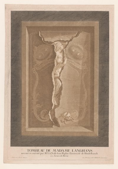 Grób Marii Magdaleny Langhans w kościele Hindelbank Tombeau de Madame Langhans (...) (tytuł na obiekcie) autorstwa Christian von Mechel