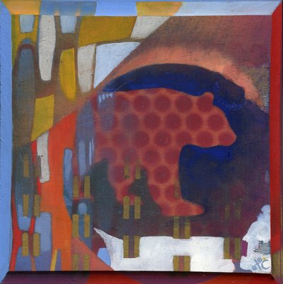 Niedźwiedź, ok. 2008 (akryl na panelu drewnianym) autorstwa Christina Saj