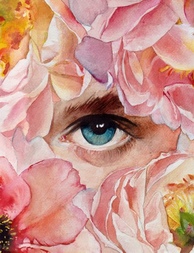Różowe kwiaty „Dreamy Eye” autorstwa Christine Lindstrom