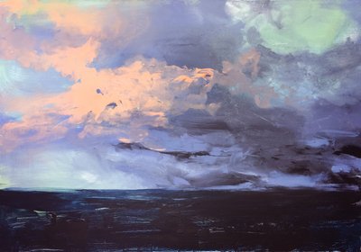Burzowe niebo nad oceanem autorstwa Christine Lindstrom