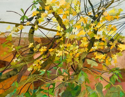 Autumn Leaves, 2016 (papierowy kolaż malowany akwarelą) autorstwa Christine McKechnie