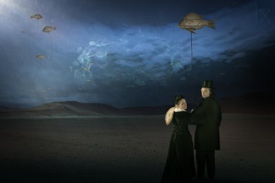 Surrealistyczna latająca ryba autorstwa Christine von Diepenbroek