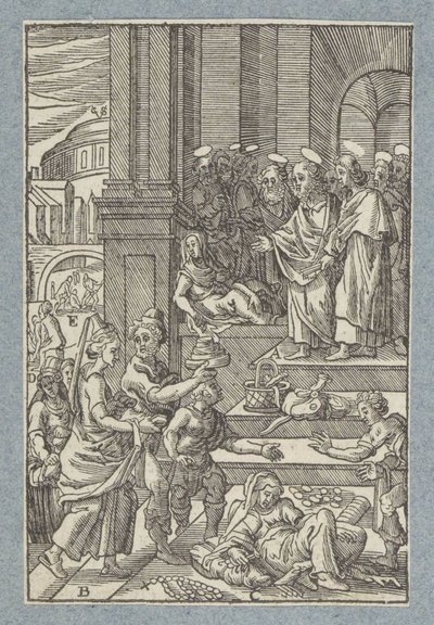Ananiasz i Szafira autorstwa Christoffel van Sichem (II)