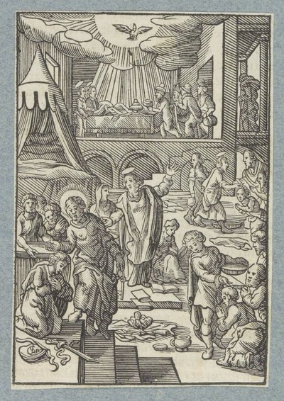 Apostołowie chrzczą nowych wierzących w Jerozolimie autorstwa Christoffel van Sichem (II)