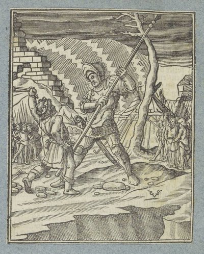 Dawid pokonuje Goliata autorstwa Christoffel van Sichem (II)