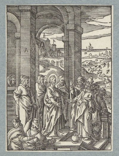 Faryzeusze i uczeni w piśmie proszą o znak Chrystusa autorstwa Christoffel van Sichem (II)
