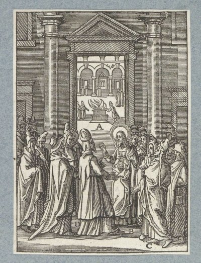 Debata z saduceuszami i faryzeuszami autorstwa Christoffel van Sichem (II)